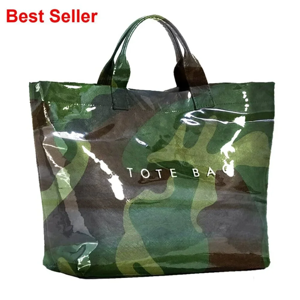 Large PVC Tote Bag with Letters Print, Clear Paper Shoulder Hobo Bag